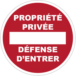 Panneau de signalisation défense d'entrer