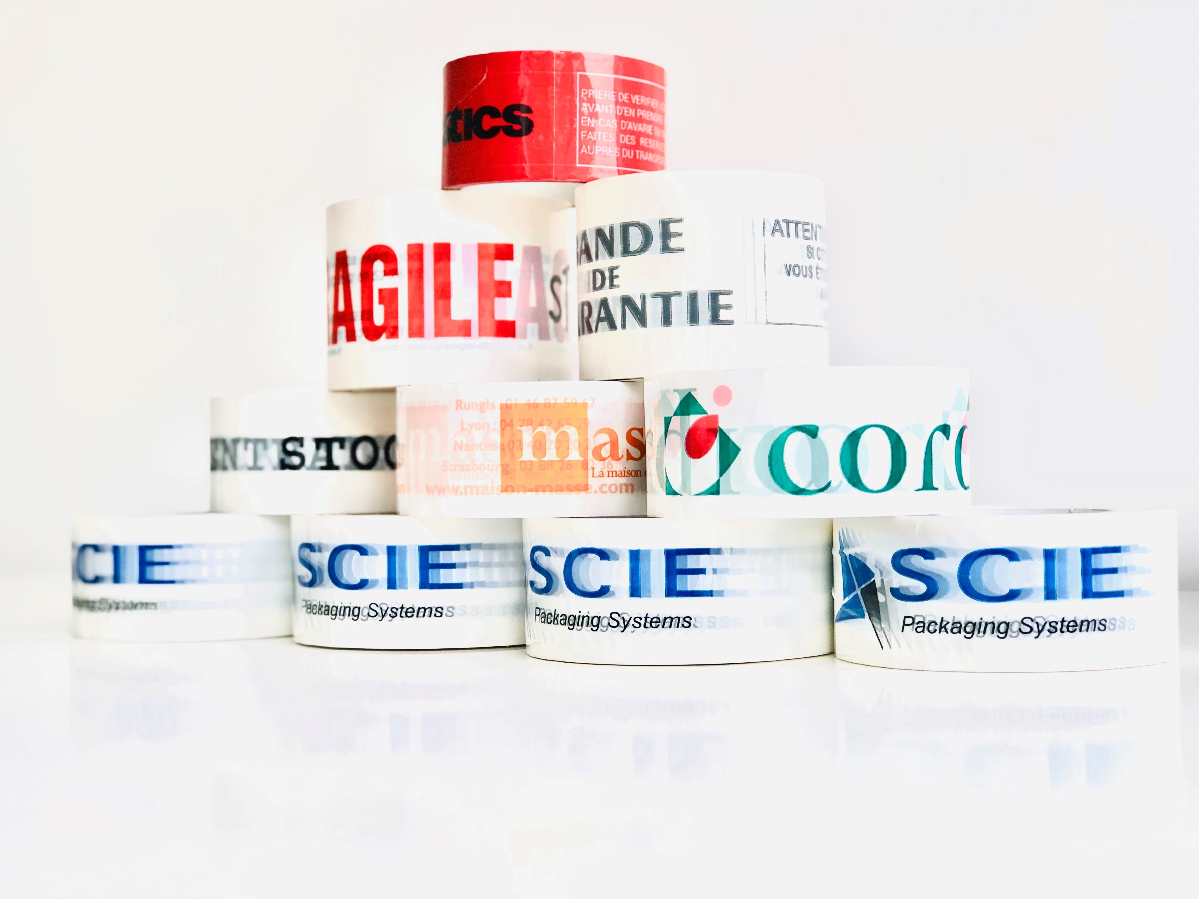 Adhésif personnalisé blanc impression 1 couleur