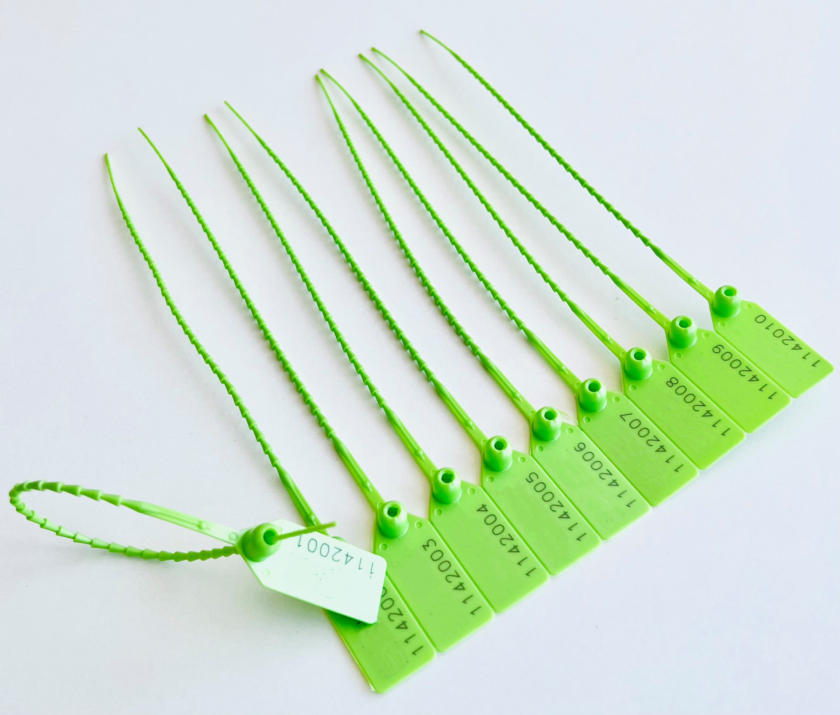 Scellé de sécurité à tige crantée verte