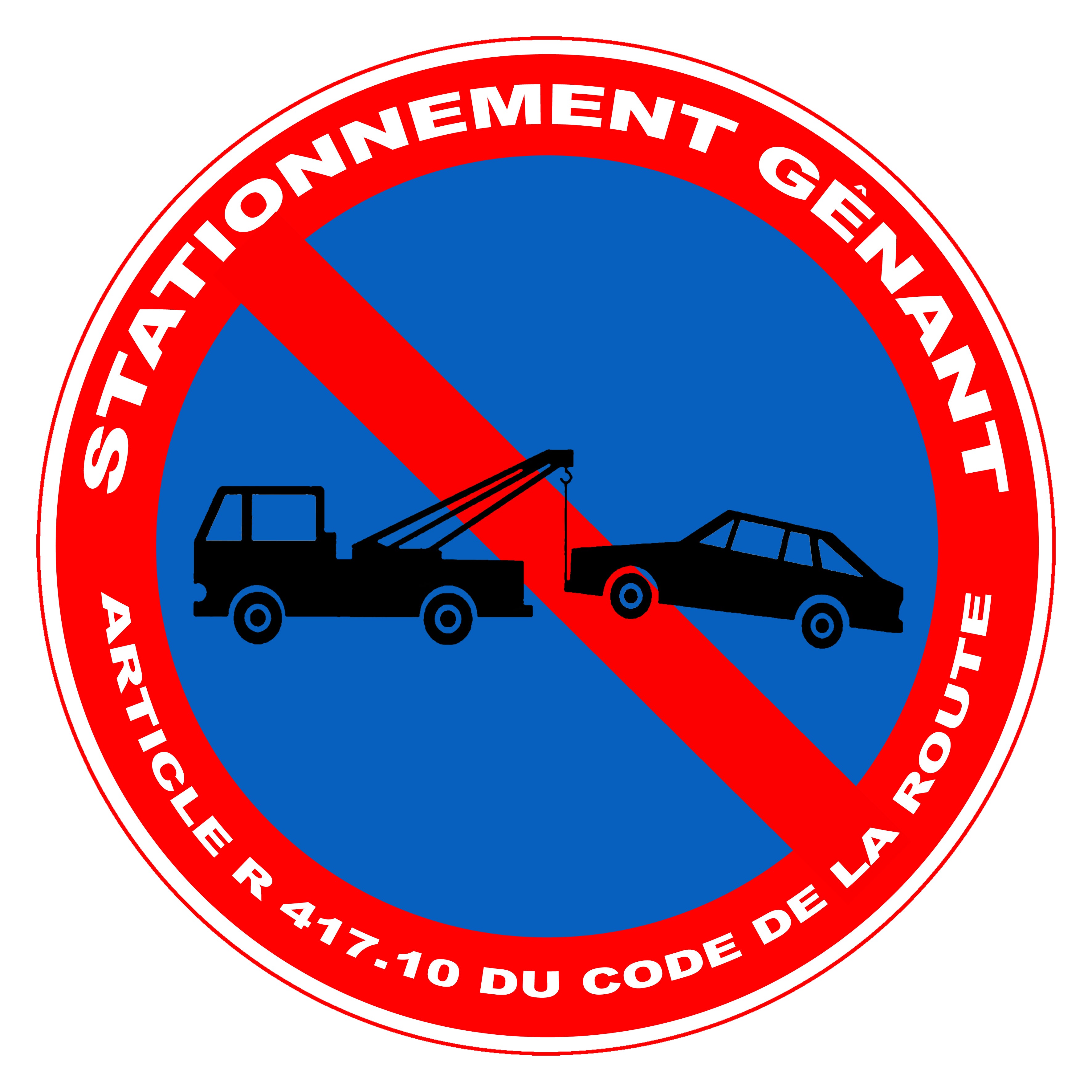 Panneau de signalisation stationnement gênant