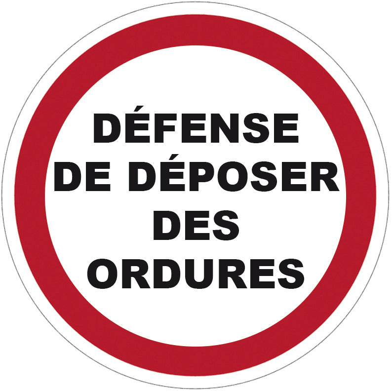 Panneau de signalisation ordures