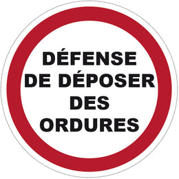 Panneau de signalisation ordures