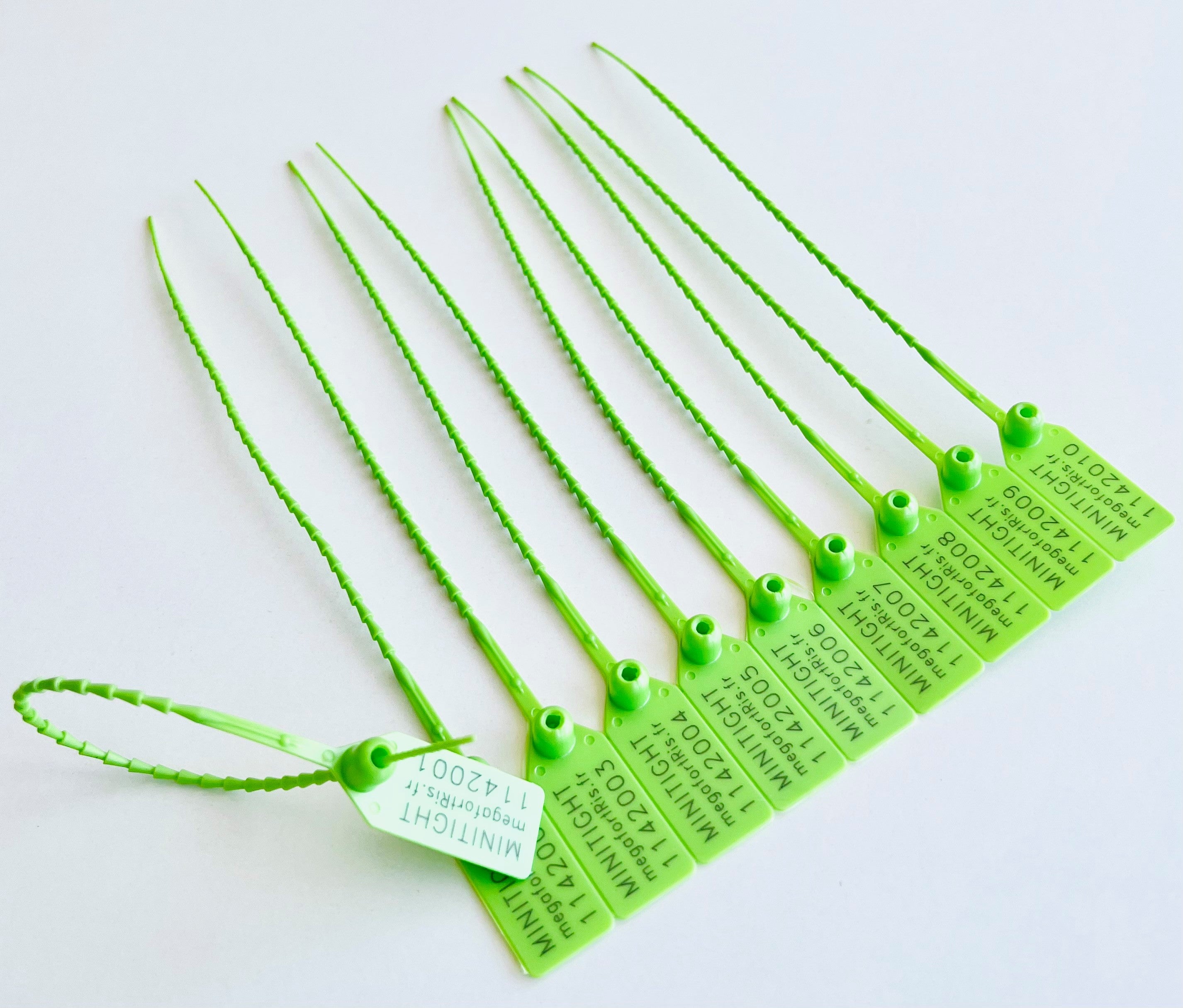 Scellé de sécurité à tige crantée verte