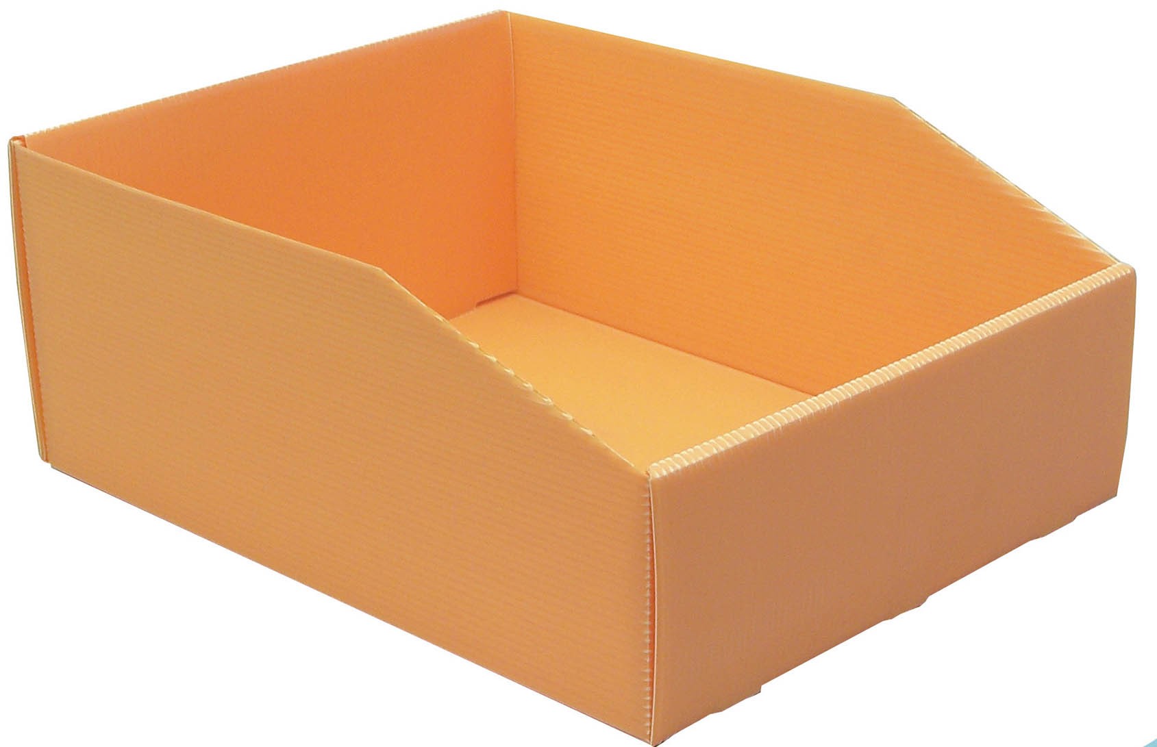 Emballage : SCIE, le leader de l'emballage est à votre service. Bac à bec  plastique alvéolaire orange - BAC DE STOCKAGE - MACHINES ET MANUTENTION -  Les Produits Nos équipes vous réservent