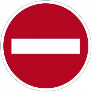 Panneau de signalisation sens interdit